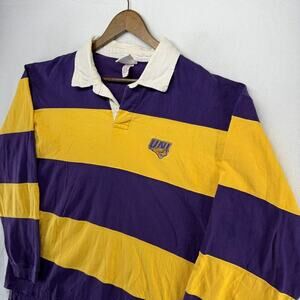 Vintage University Northern Illinois Rugby Shirt Men's XL Purple Yellow Logo y2k